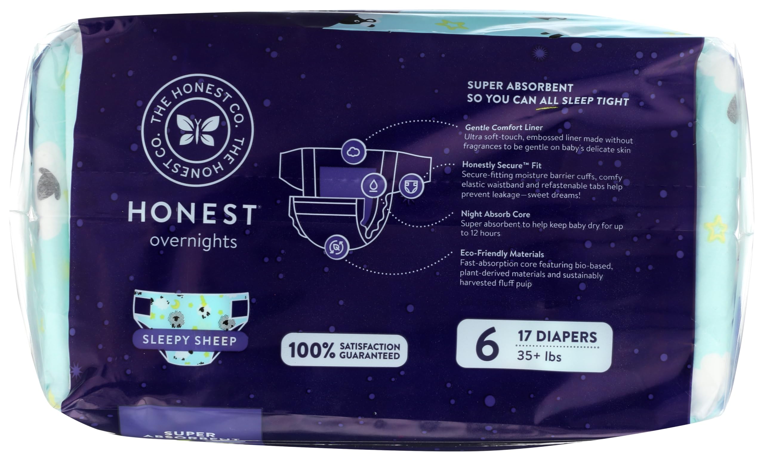Amazon.com: Honest, Overnight Diapers Sleepy Sheep Size 6, 25